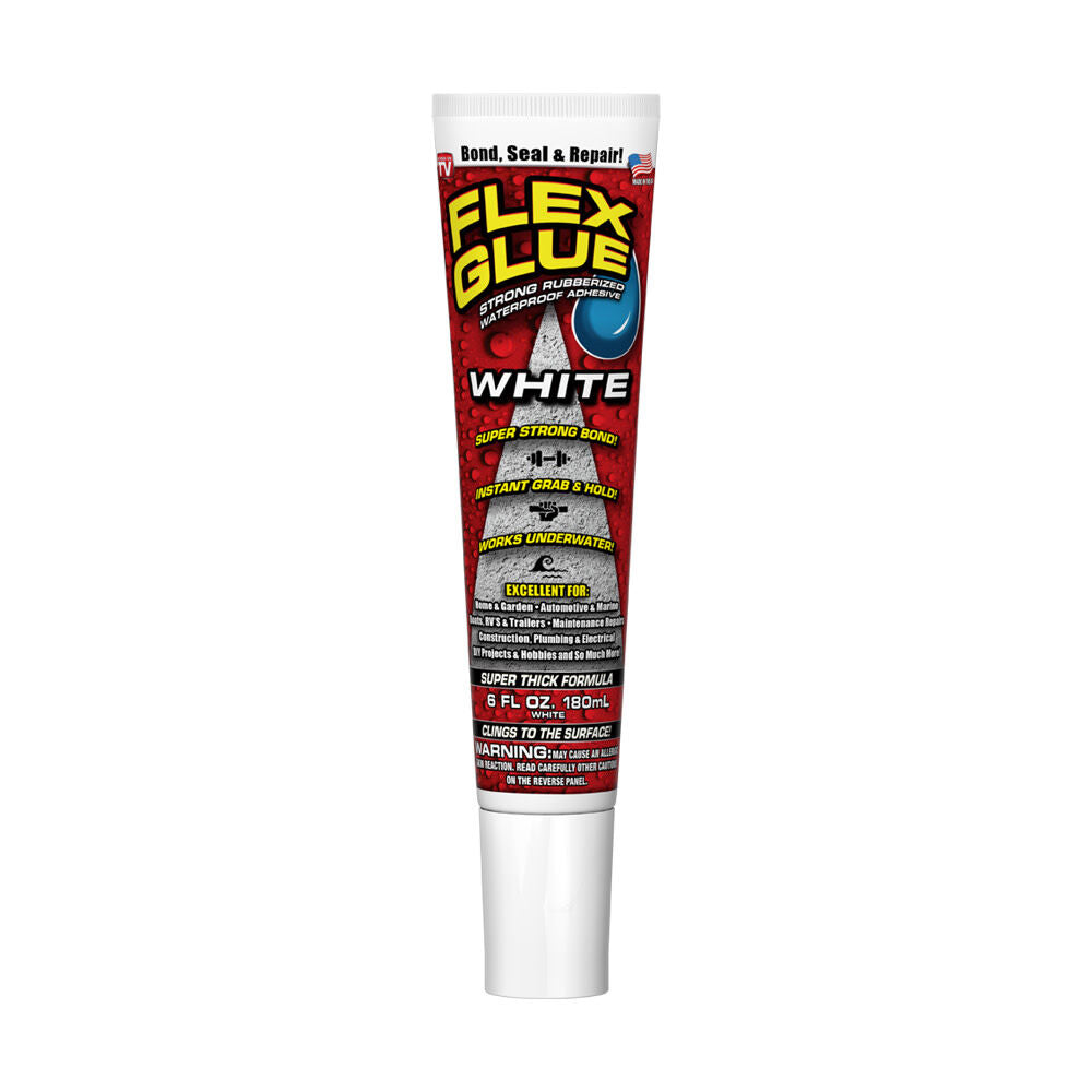 6 oz Flex Glue Rubberized Waterproof Adhesive - White GFSTANR06