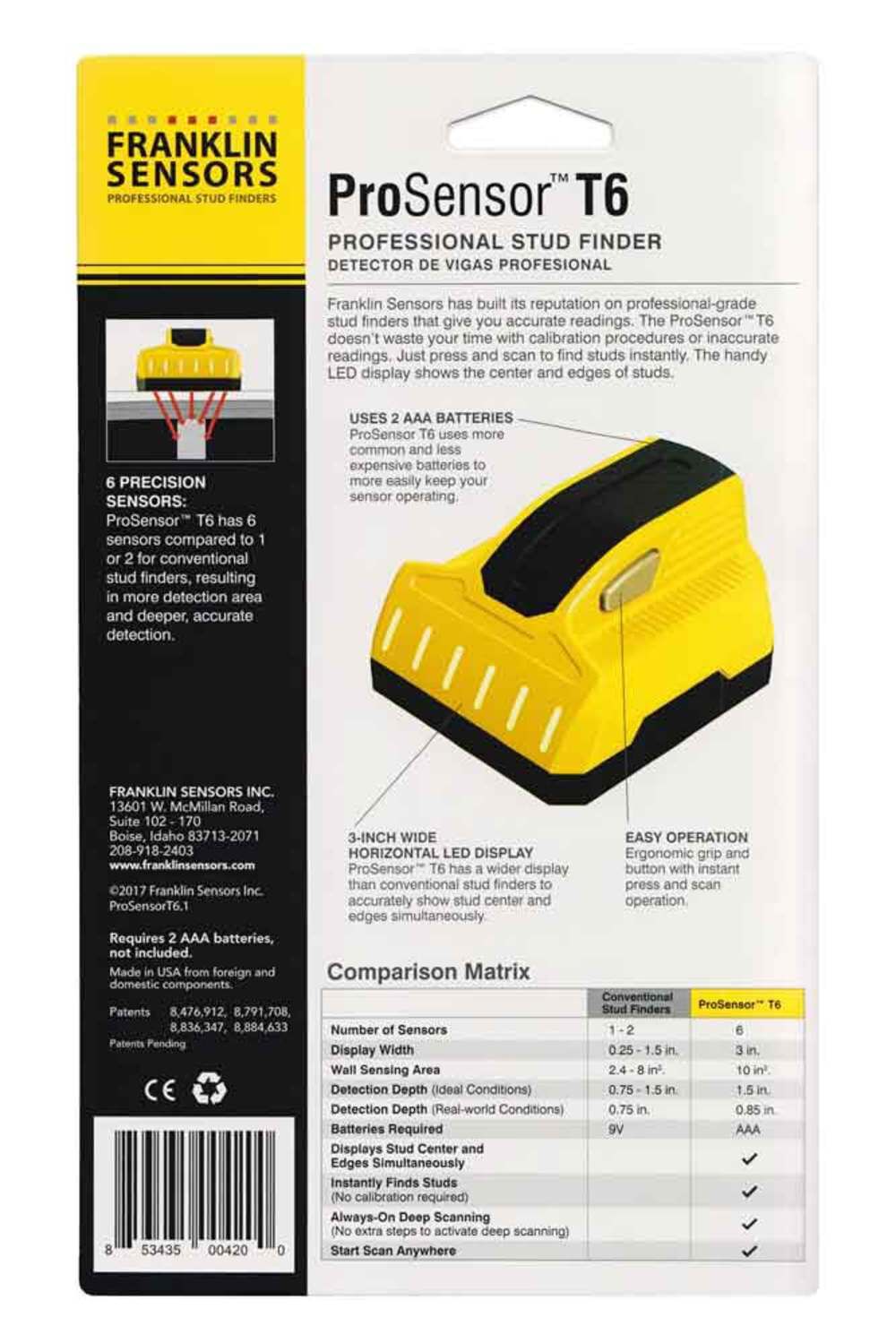 ProSensor Stud Finder T6