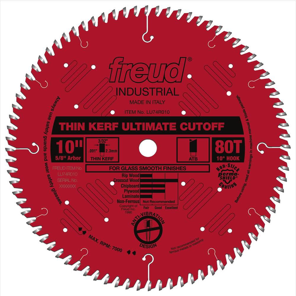 10in Thin Kerf Ultimate Cut-Off Blade with Perma-SHIELD Coating LU74R010