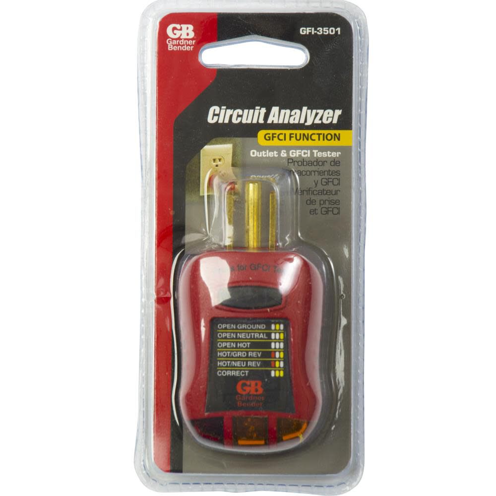 Ground Fault Receptacle Tester and Circuit Analyzer GFI-3501