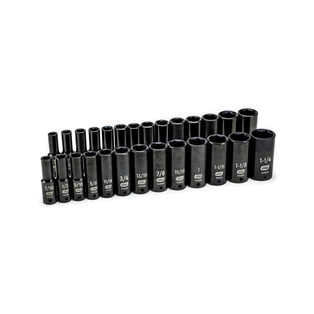 1/2in Drive 6 Point Deep Impact SAE/Metric Socket Set 27pc 84949N