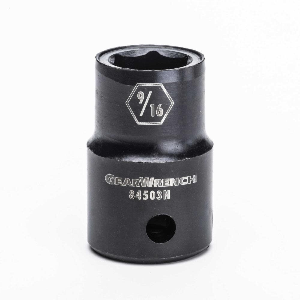 1/2in Drive 6 Point Standard Impact SAE Socket 9/16in 84503N