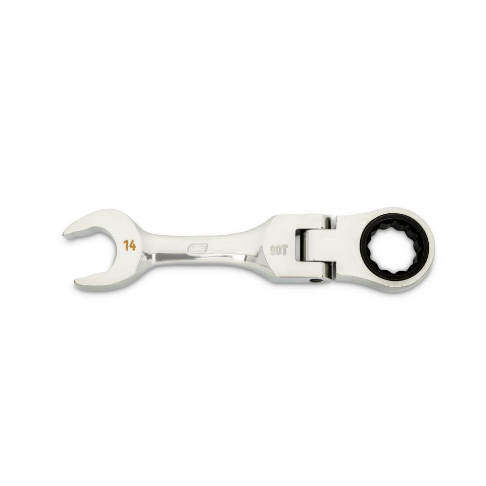 14mm 90-Tooth 12 Point Stubby Flex Combination Ratcheting Wrench 86864