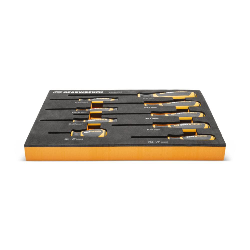 Phillips Dual Material Screwdriver Set in Foam Storage Tray 9pc GWMSSCRPH