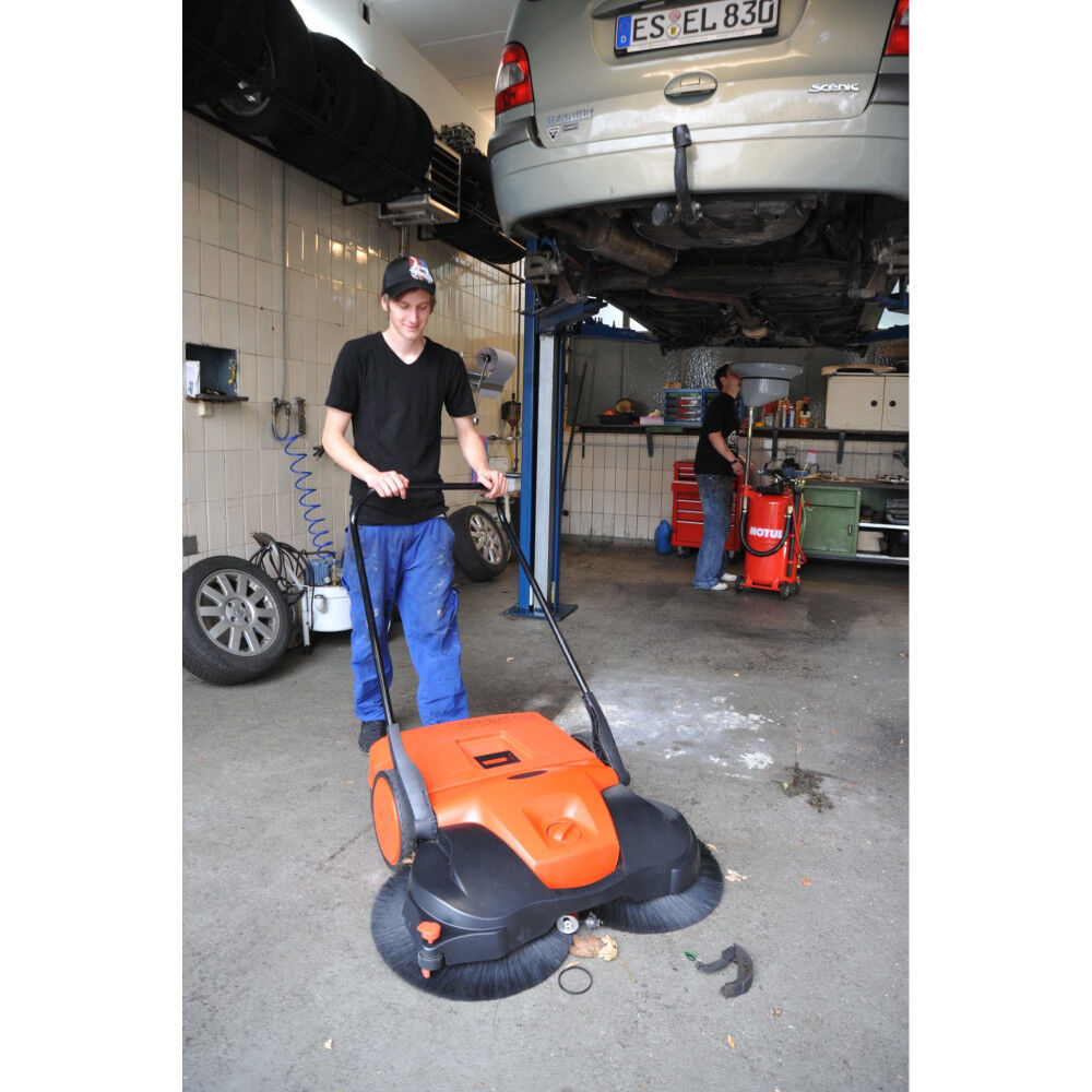 38 inch Triple Brush Battery Powered Push Sweeper HAAGA 697