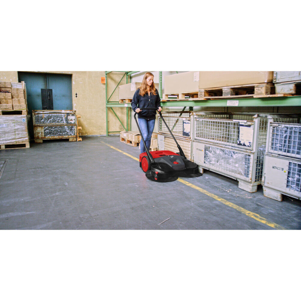 38 inch Triple Brush Battery Powered Push Sweeper HAAGA 697