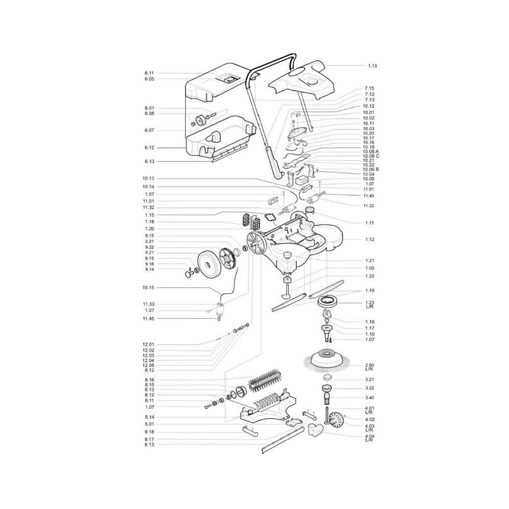 38 inch Triple Brush Battery Powered Push Sweeper HAAGA 697