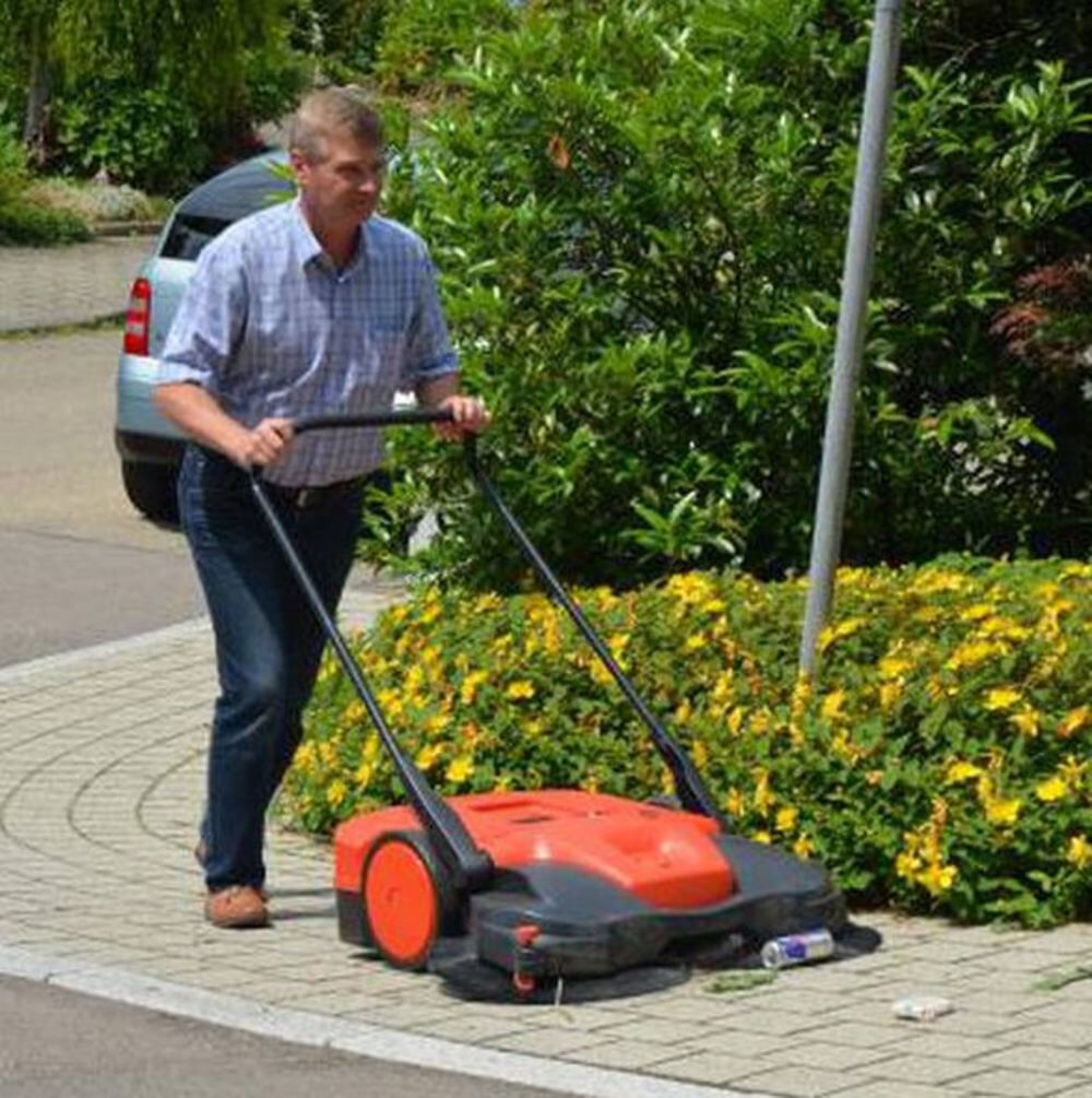 38 inch Triple Brush Battery Powered Push Sweeper HAAGA 697