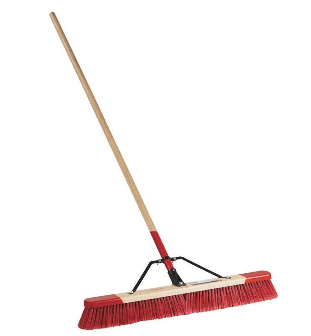 30in Assembled all-purpose dry debris push broom with steel brace 3430A
