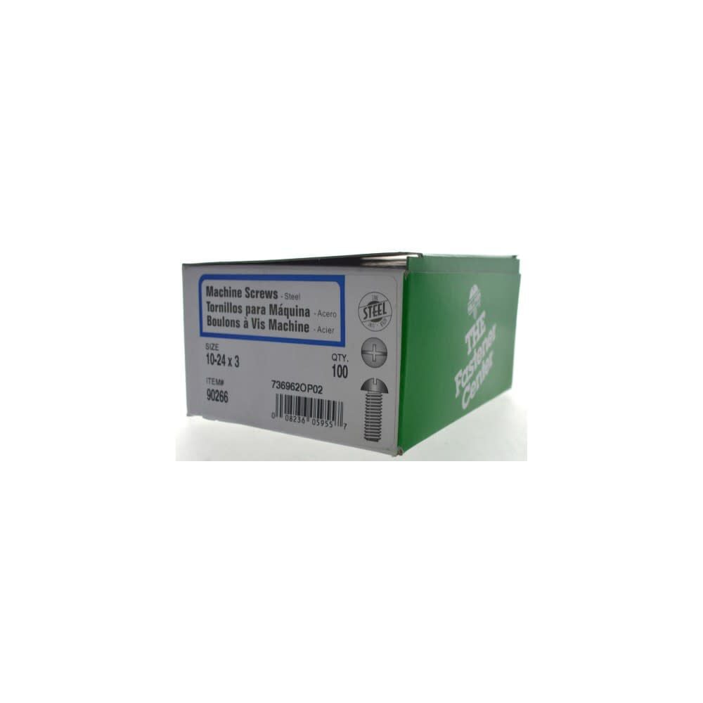 #10-24 x 3in Zinc Round Head Combination Machine Screw 100pk HF90266