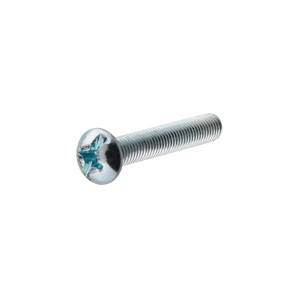 #10-32 x 3in Zinc Round Head Combination Machine Screw 100pk HF90329