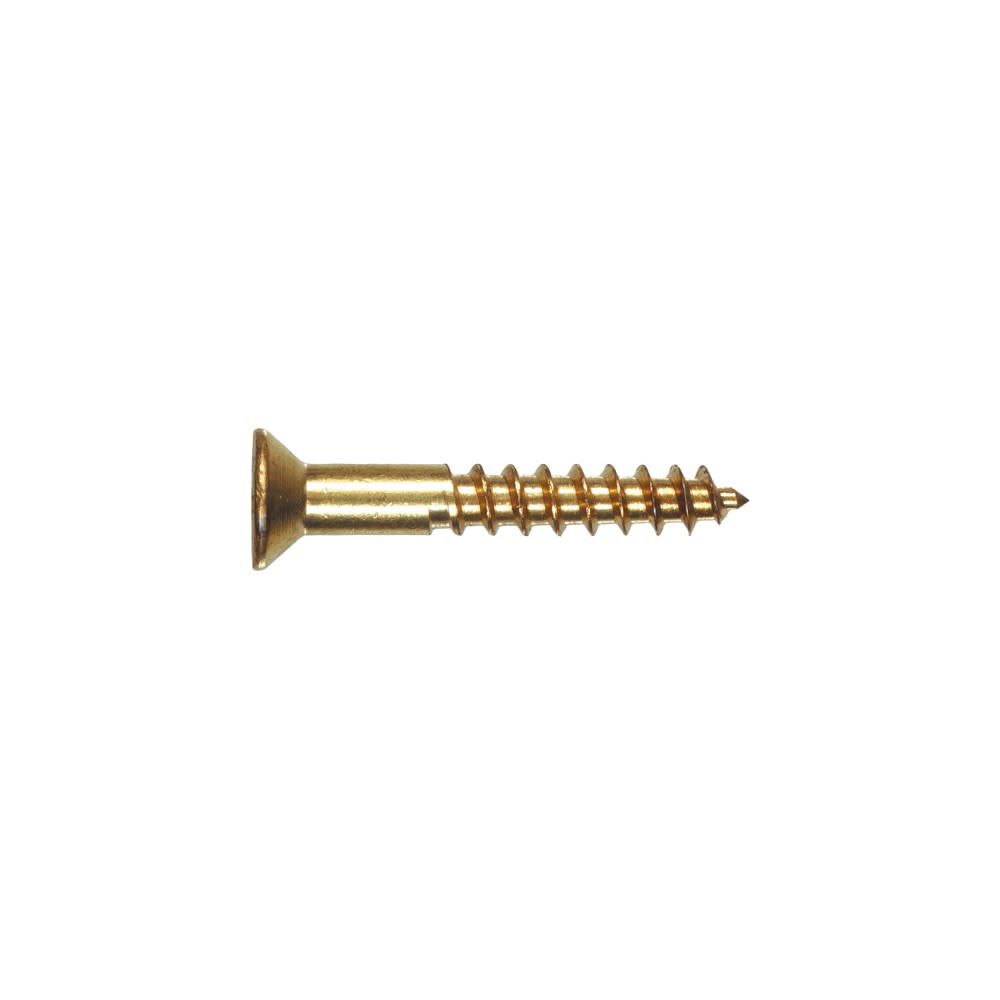 #12 x 2in Brass Flat Head Phillips Wood Screw 100pk HF385778
