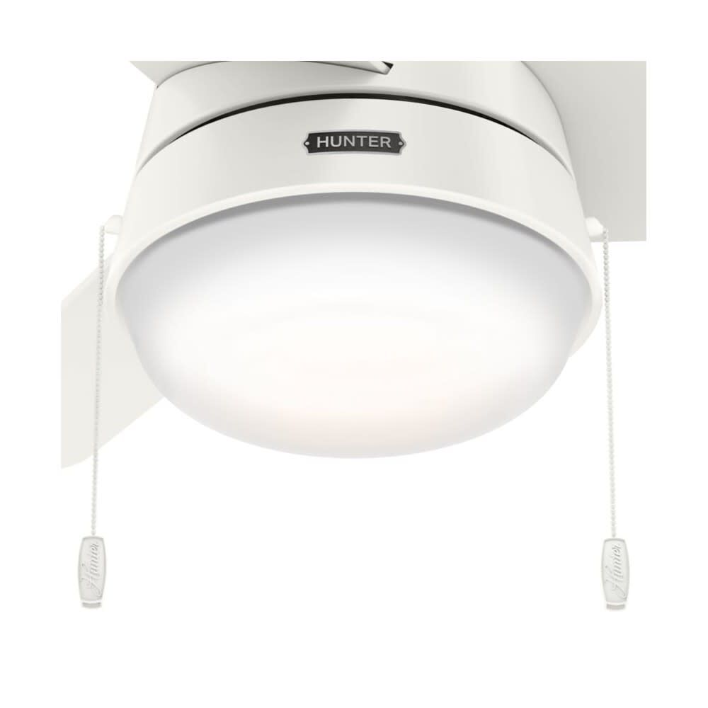 Aker Ceiling Fan 36in Fresh White/Natural Wood 59301