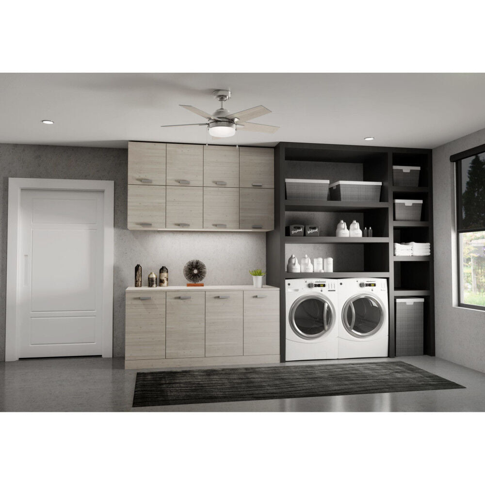 Barlett Ceiling Fan 44in Brushed Nickel Light Gray Oak 51839