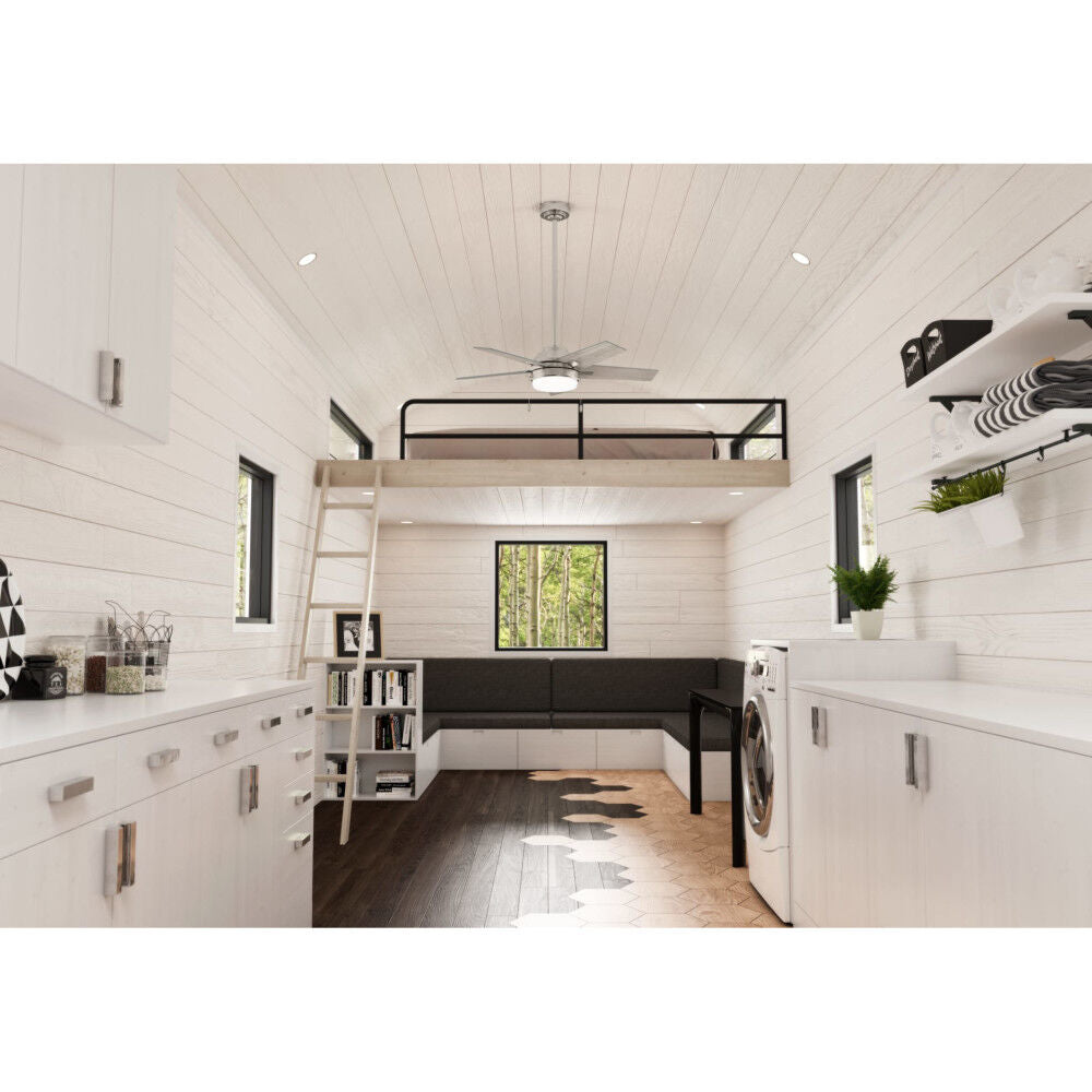 Barlett Ceiling Fan 44in Brushed Nickel Light Gray Oak 51839