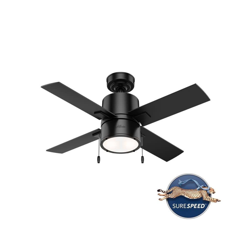 Beck Ceiling Fan 42in Matte Black/Greyed Walnut 53433