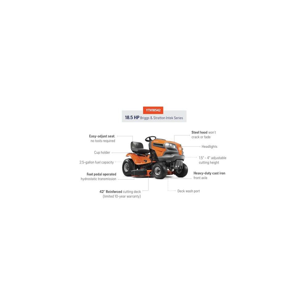 YTH18542 42 Inch 18.5HP B & S Gasoline-Powered Riding Lawn Mower 960 45 00-59