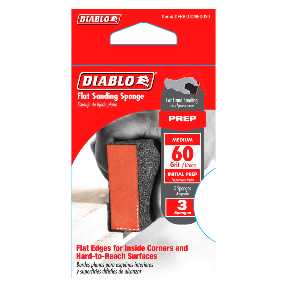Flat Sanding Sponge 60 Grit Medium DFBBLOCMED03G