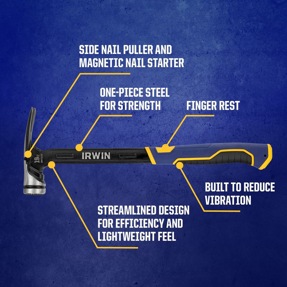 19-oz Milled Face Steel Head Steel Framing Hammer IWHT51019