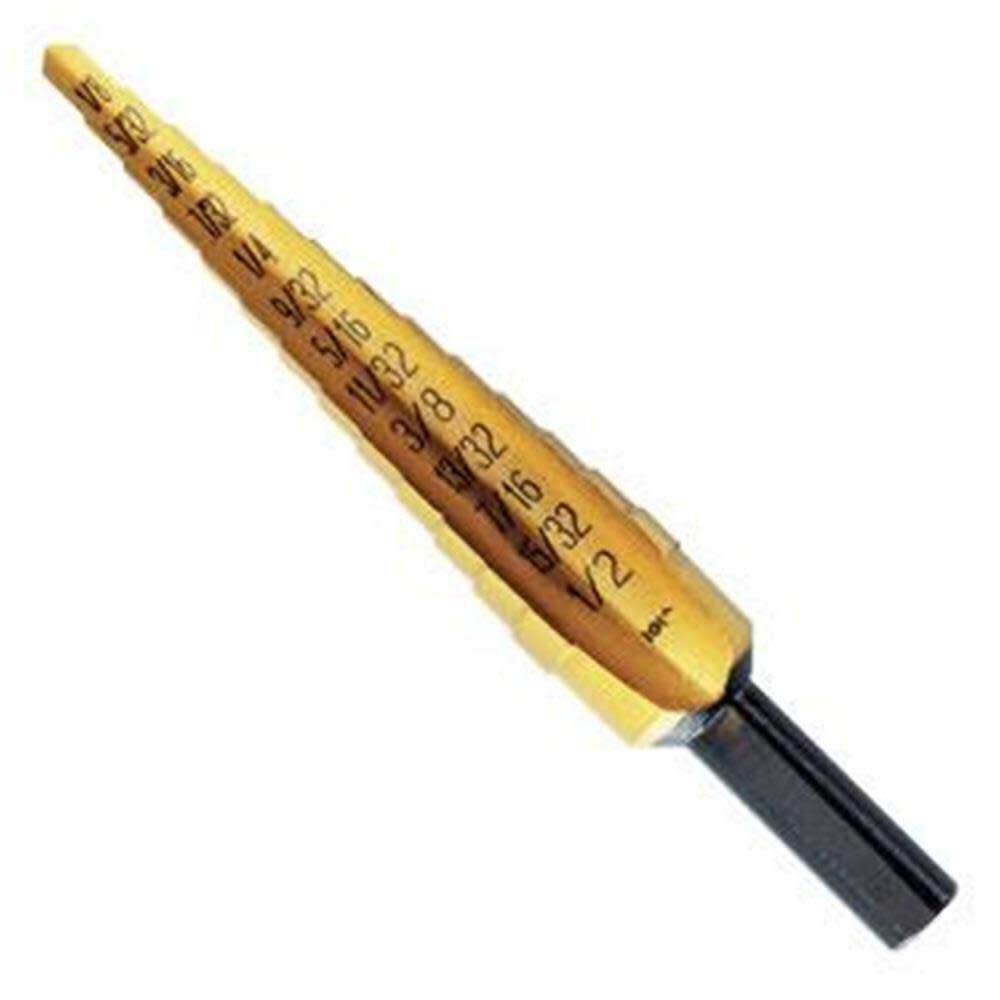 #1T Step Drill 1/8 In. to 1/2 In. TiN 13 Sizes 15101ZR