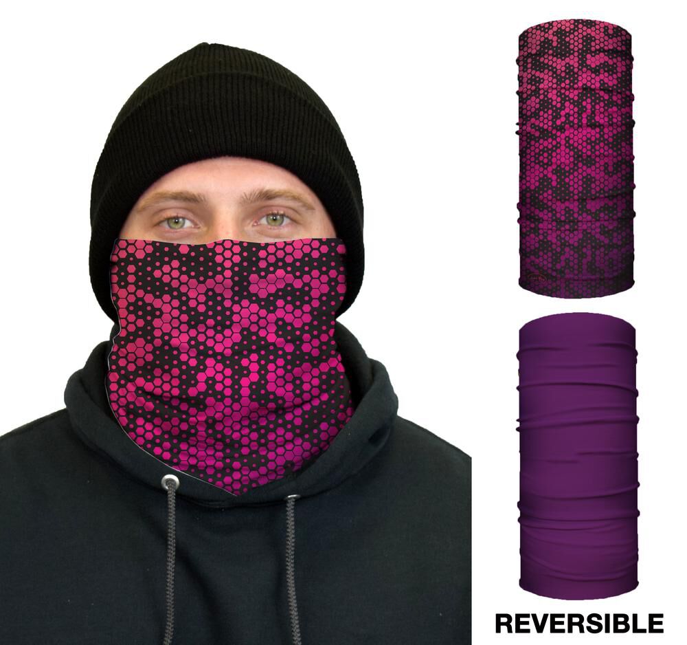 Thermal Face Guard Reversible Geometric and Pink Pattern TH-GEOPINK
