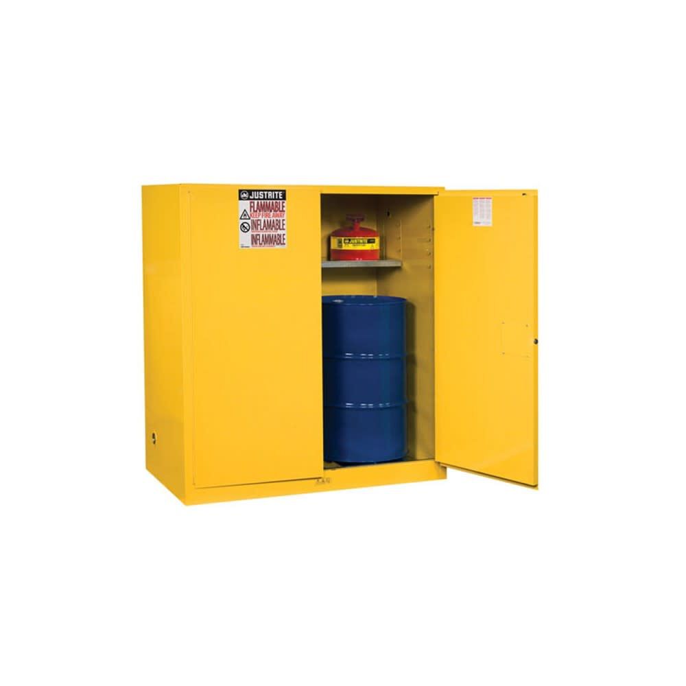 110 Gallon Yellow Steel Manual Close Cabinet with Drum Support 899100