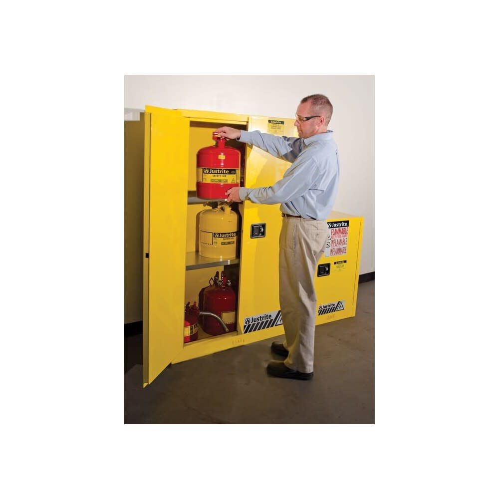 12 Gallon Yellow Steel Manual Close Flammable Cabinet 891200