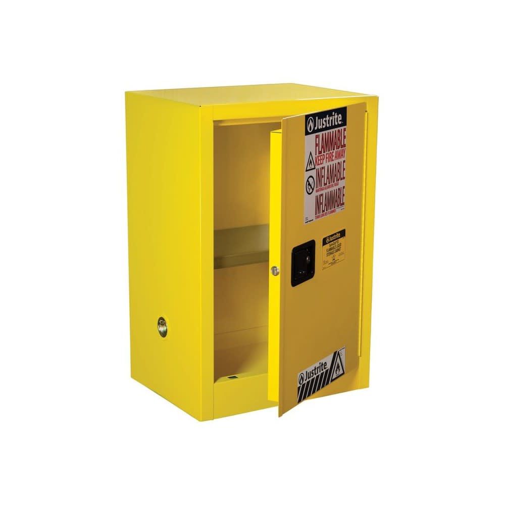 12 Gallon Yellow Steel Manual Close Flammable Cabinet 891200