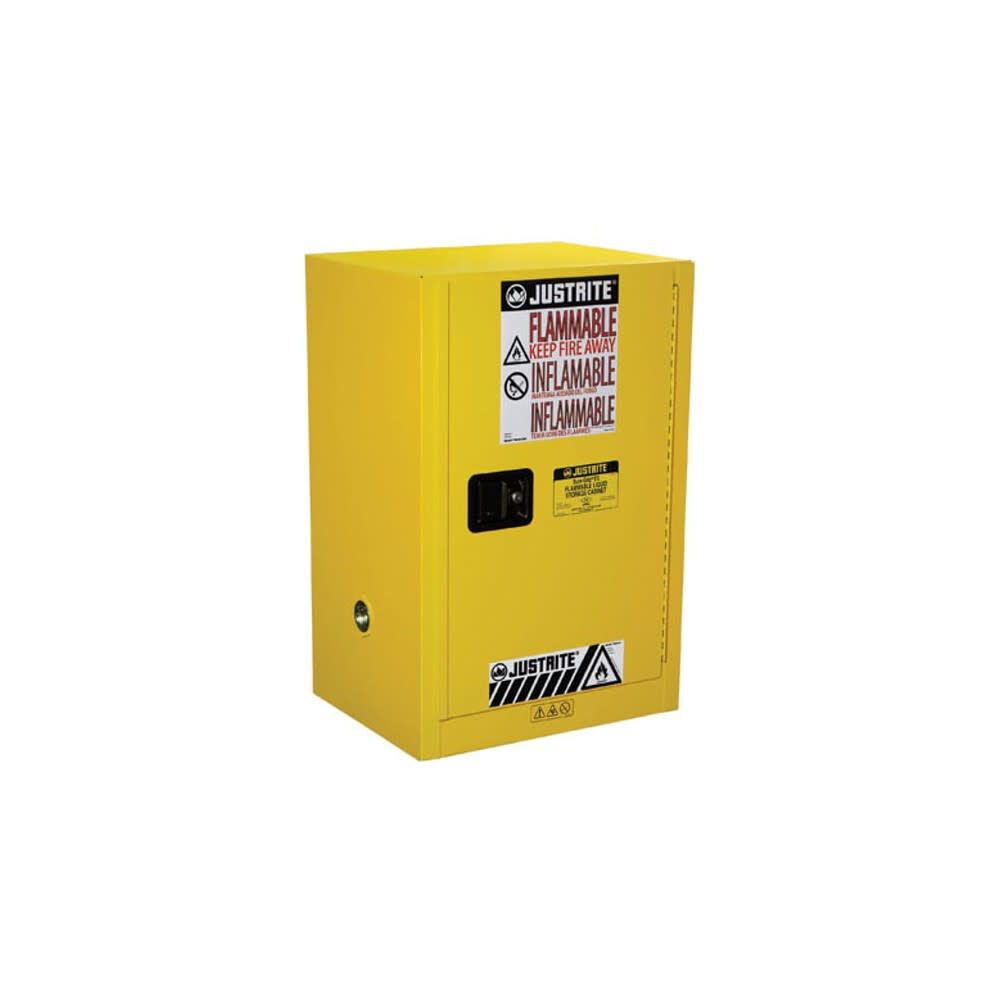12 Gallon Yellow Steel Manual Close Flammable Cabinet 891200
