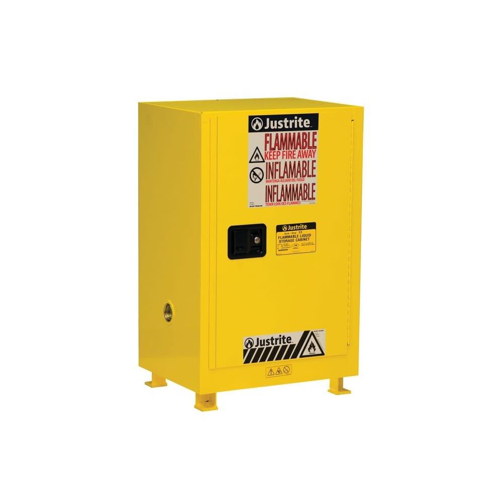 12 Gallon Yellow Steel Self Close Flammable Cabinet 891220