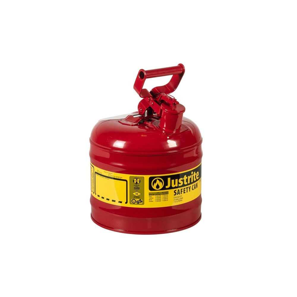2 Gal Steel Safety Red Gas Can Type I with Flame Arrester 7120100