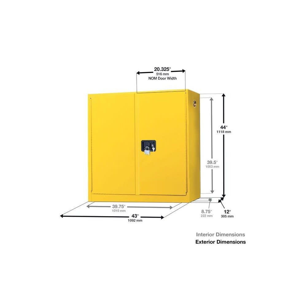20 Gallon Yellow Manual Close Flammable Cabinet 893400