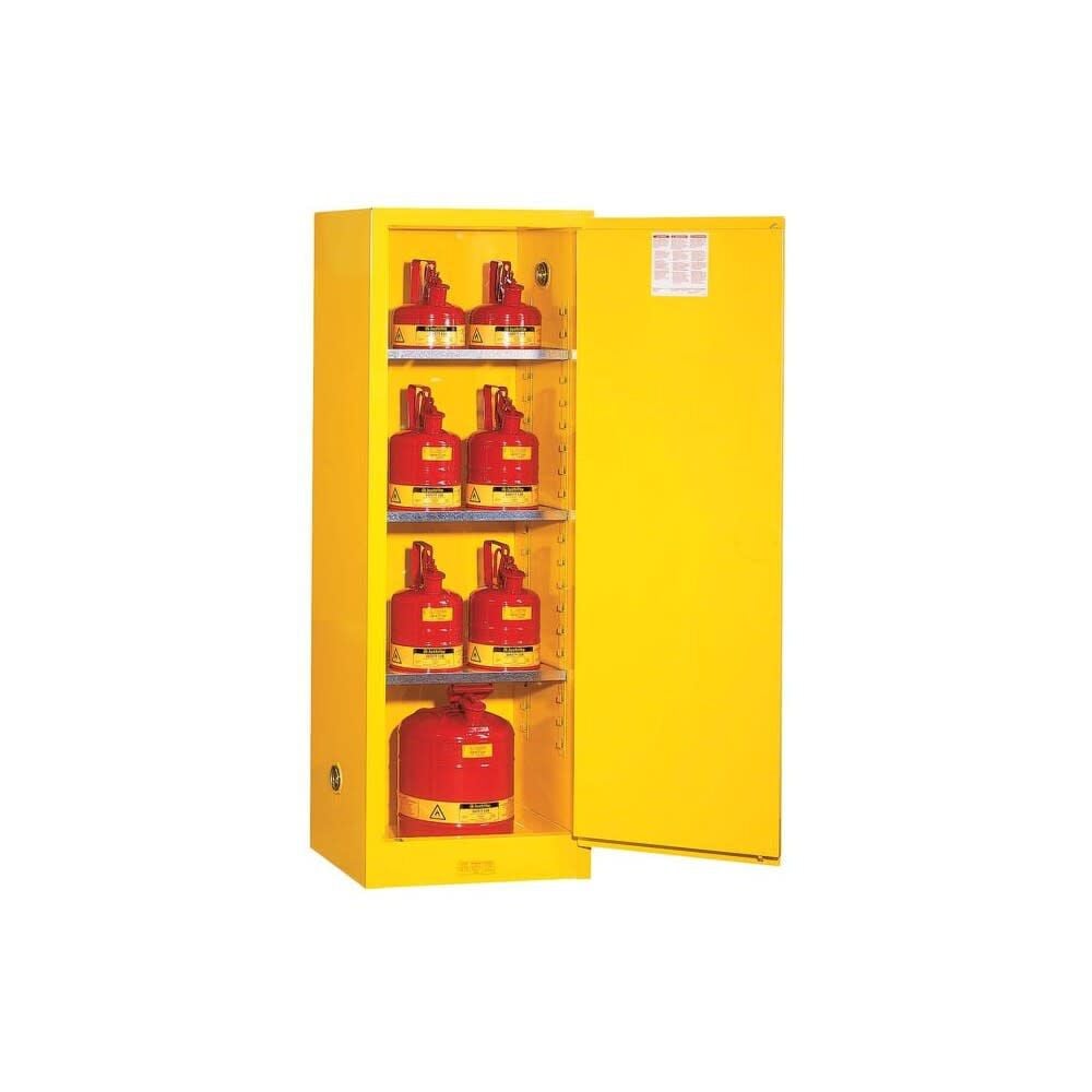 22 Gallon Yellow Steel Manual Close Flammable Safety Cabinet 892200