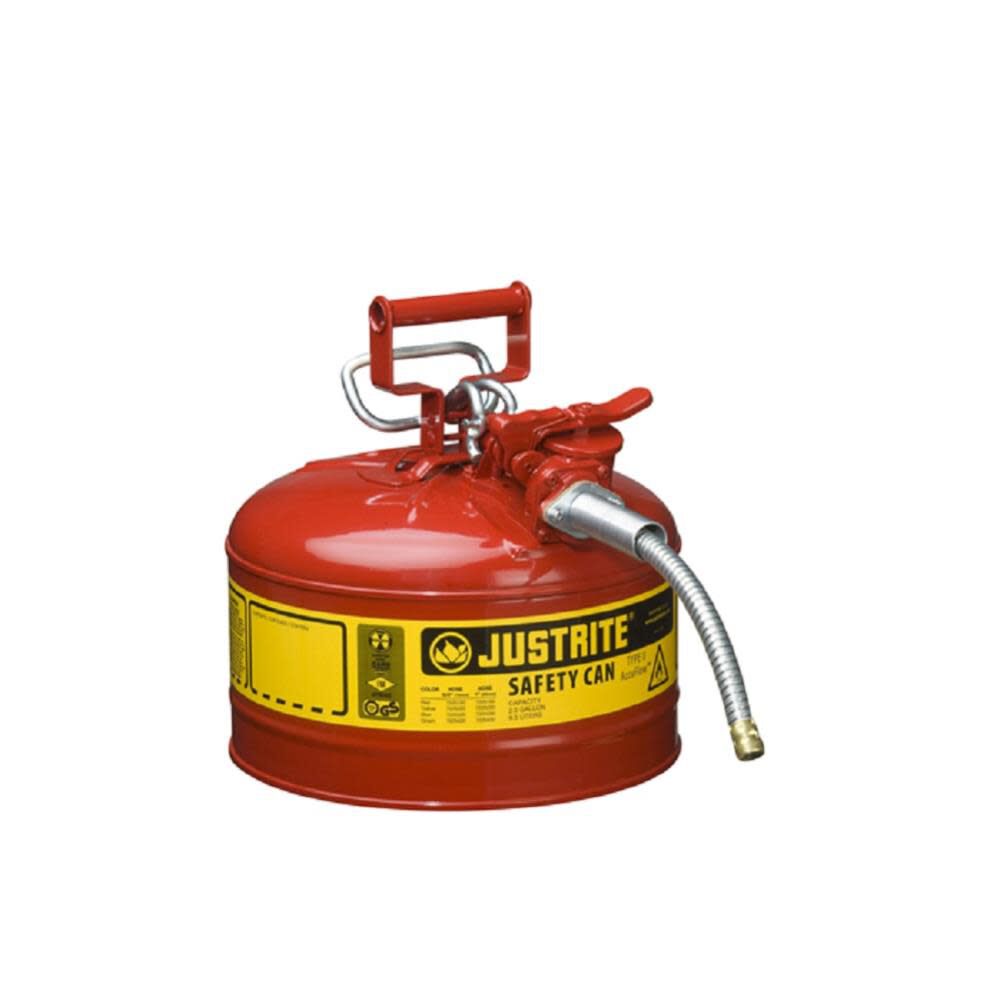 2.5 Gal AccuFlow Steel Red Safety Gas Can Type II 7225120