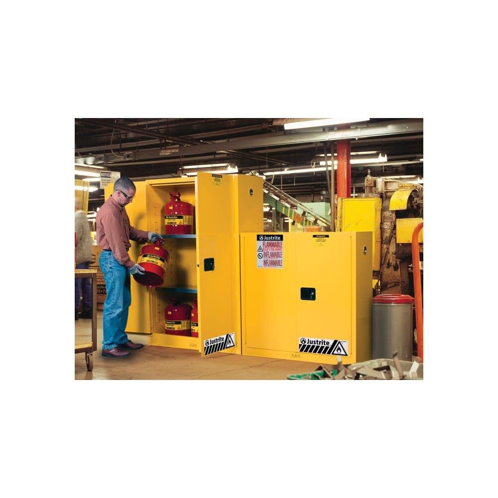 30 Gallon Yellow Steel Manual Close Flammable Cabinet 893000