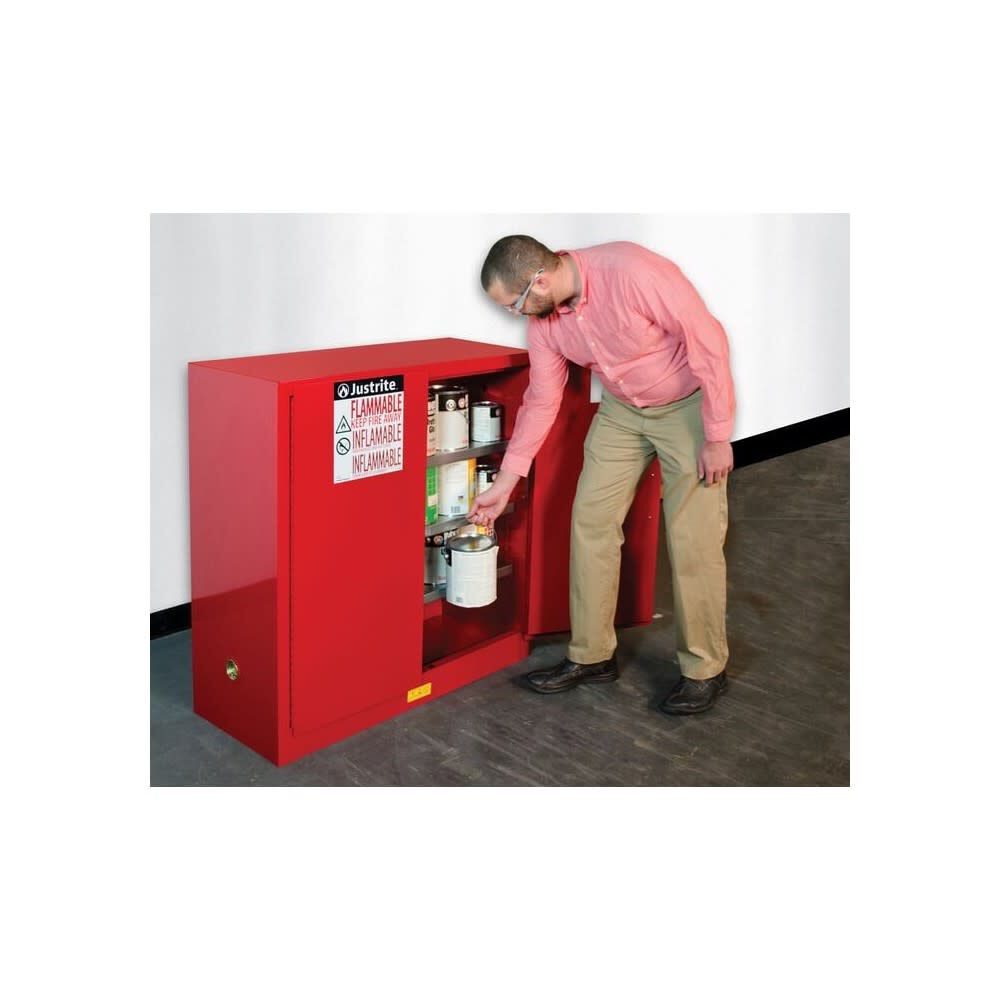 40 Gallon Red Steel Manual Close Paint Safety Cabinet 893011