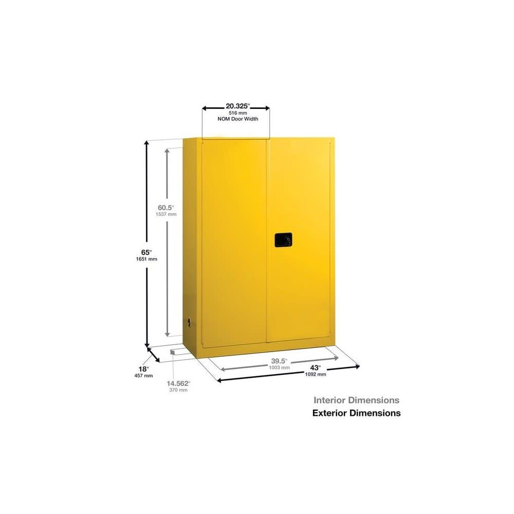 45 Gallon Yellow Self Close Flammable Cabinet 894520