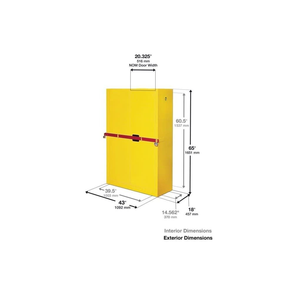 45 Gallon Yellow Steel Self Close Flammable Cabinet SC29884Y