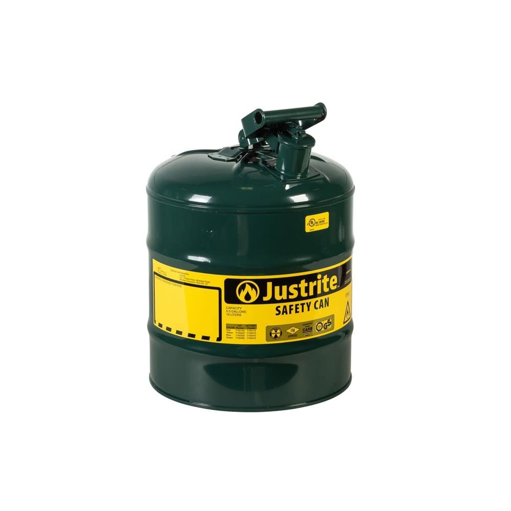 5 Gal Steel Safety Green Oil Can Type I with Flame Arrester 7150400