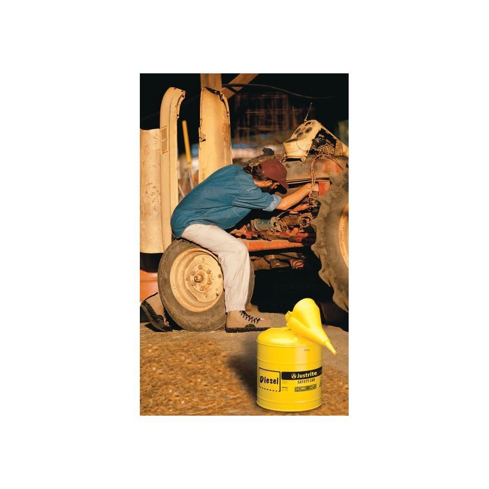 5 Gal Steel Safety Yellow Diesel Fuel Can Type I with Flame Arrester 7150200