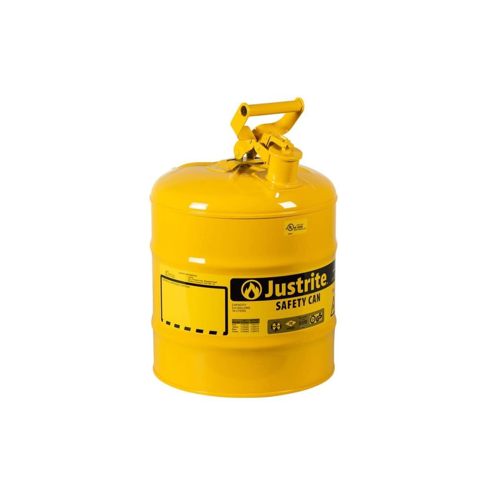 5 Gal Steel Safety Yellow Diesel Fuel Can Type I with Flame Arrester 7150200