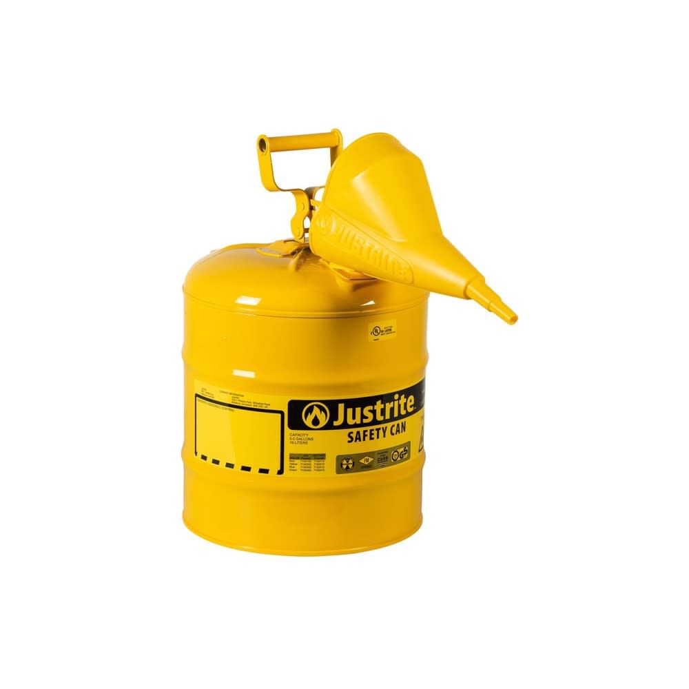 5 Gal Steel Safety Yellow Diesel Fuel Can Type I with Funnel 7150210