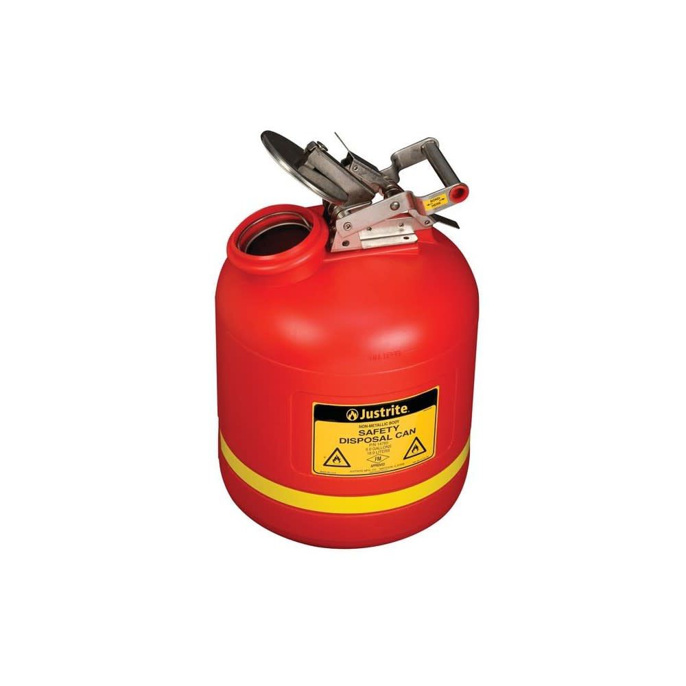5 Gallon Red Polyethylene Safety Can for Liquid Disposal 14765