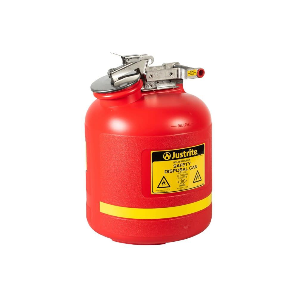 5 Gallon Red Polyethylene Safety Can for Liquid Disposal 14765