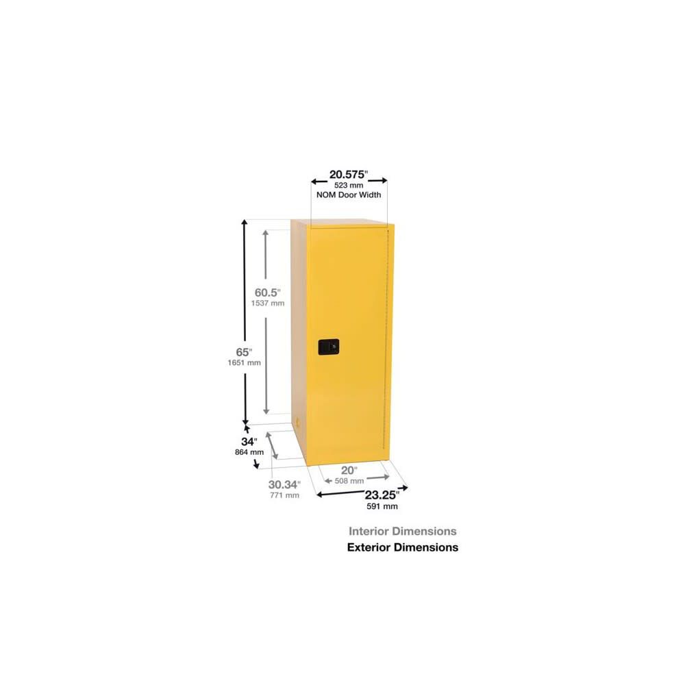 54 Gallon Red Steel Self Close Flammable Cabinet 895421