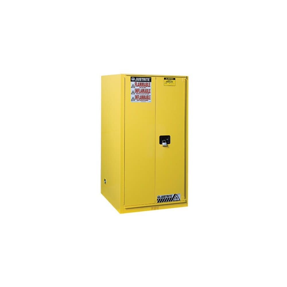 90 Gallon Yellow 1 Bi-Fold Door Self Close Flammable Cabinet 899080