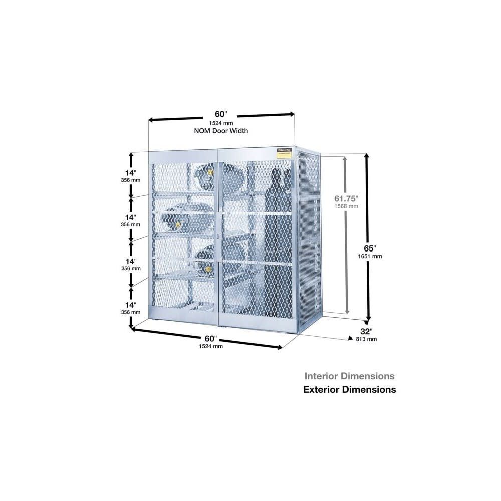 Aluminum Gas Cylinder Cabinet Locker Combo for Cylinder Tanks 23008