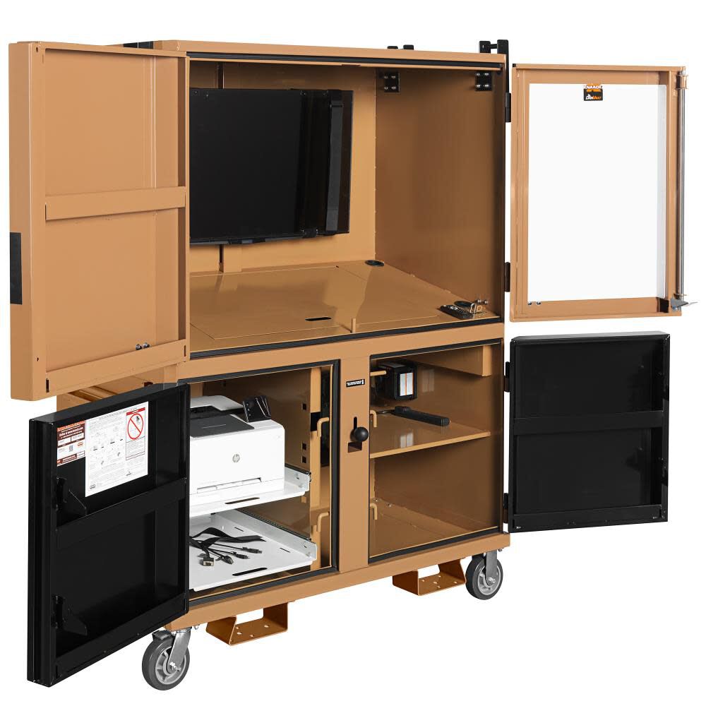DataVault Mobile Digital Plan Station 55-in W x 30-in L x 75-in H Bronze Steel Jobsite Box 118-01