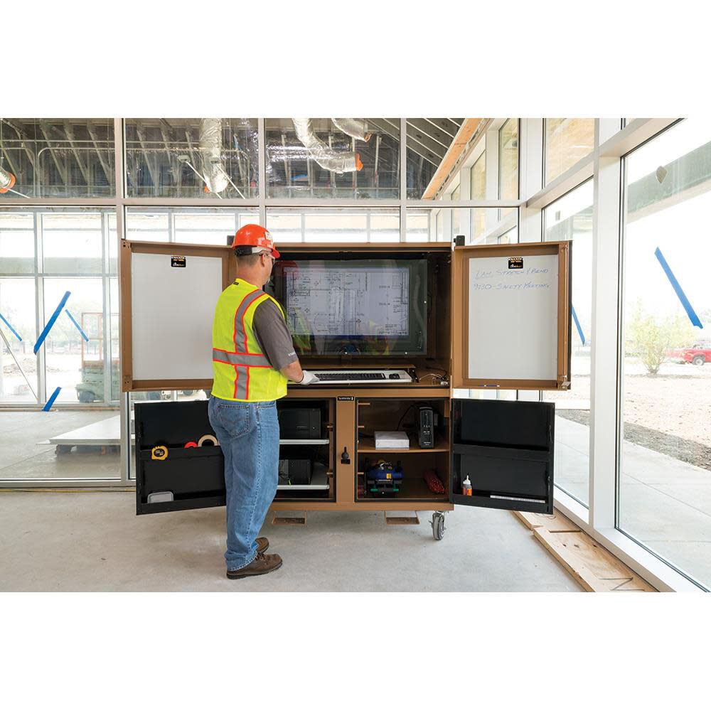 DataVault Mobile Digital Plan Station 55-in W x 30-in L x 75-in H Bronze Steel Jobsite Box 118-01