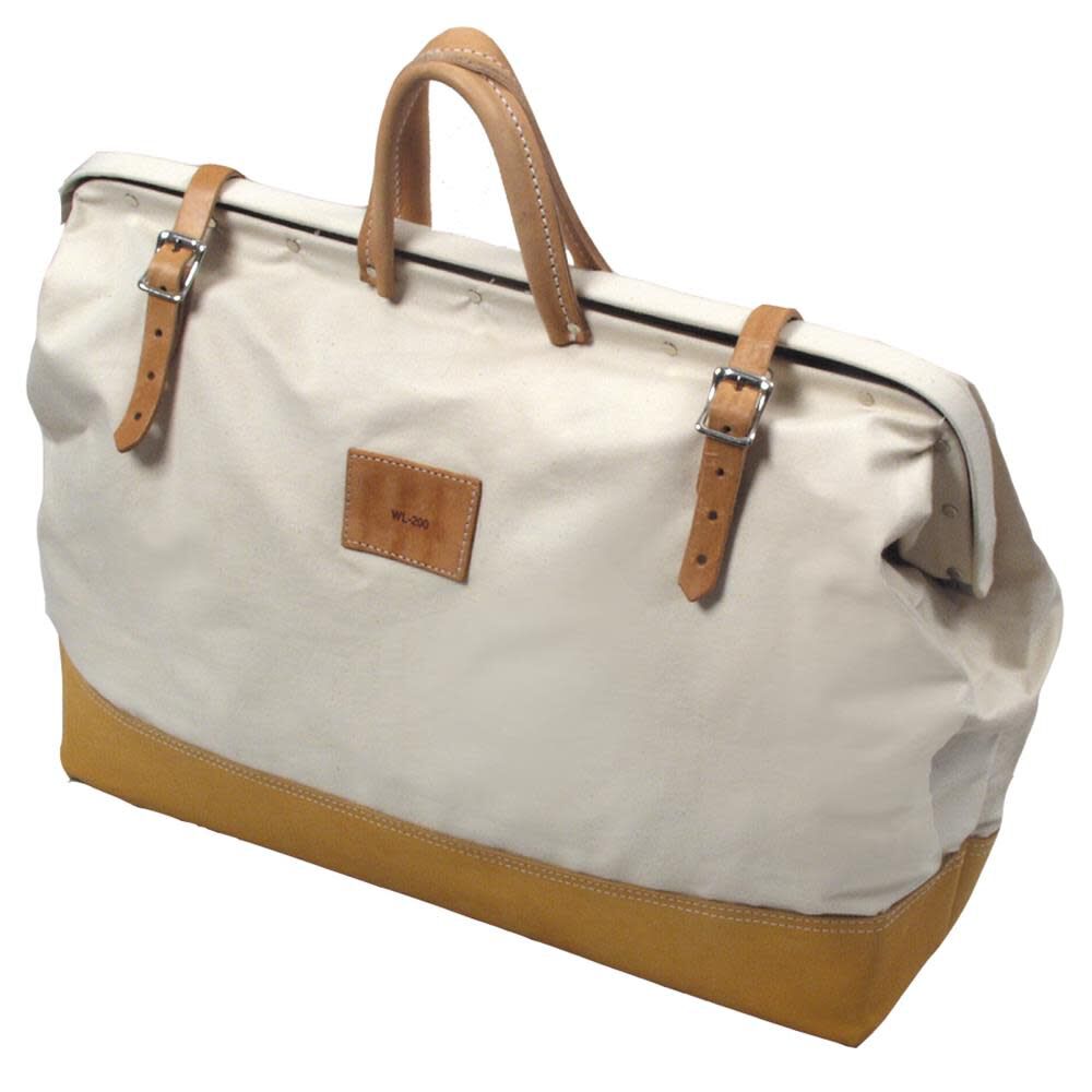 20 In. Deluxe Leather Bottom Canvas Bag WL200
